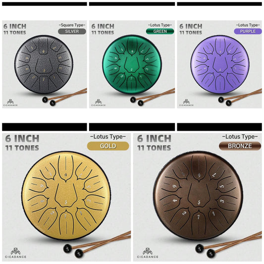 Steel Tongue Drum 6 Inch 11 Notes, Rain Drum For Garden/Outside,Steel Drum D Major Handpan Drum Percussion With Drumsticks Storage Bag For Meditation Yoga Musical Relaxtion Music Healing , Gift For Families/Friends/Music Lover Holiday carbon steel