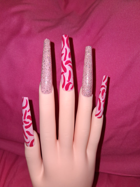 COCOMONEY NAILS CUSTOM 1 OF 1 GLUE ON PRESS ON COMES WITH FREE GIFTS #o97