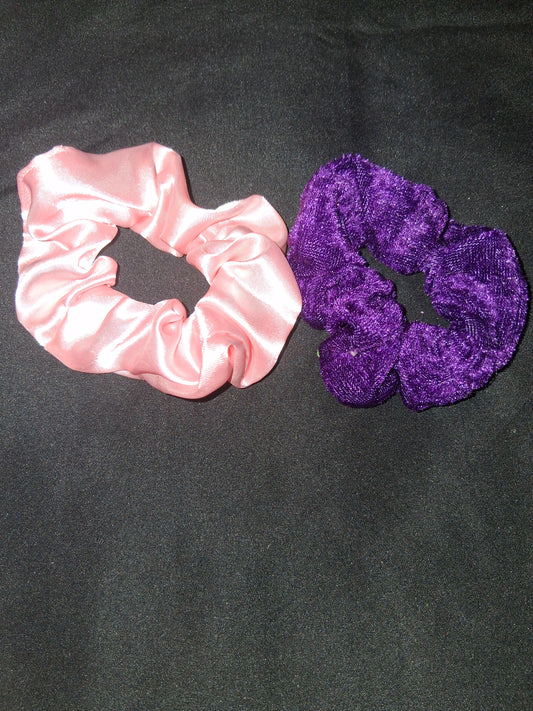 COCOMONEY HAIR SCRUNCHIES 2 PIECES SATIN OR VELVET