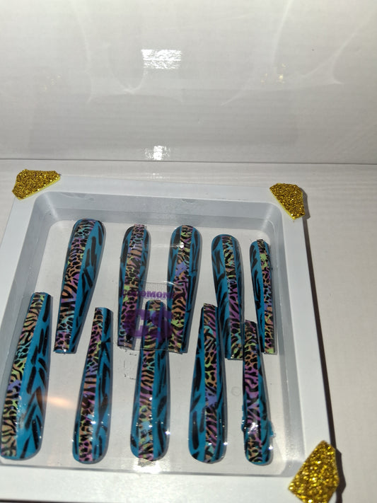 COCOMONEY NAILS CUSTOM 1 OF 1 GLUE ON PRESS ON COMES WITH FREE GIFTS #o54