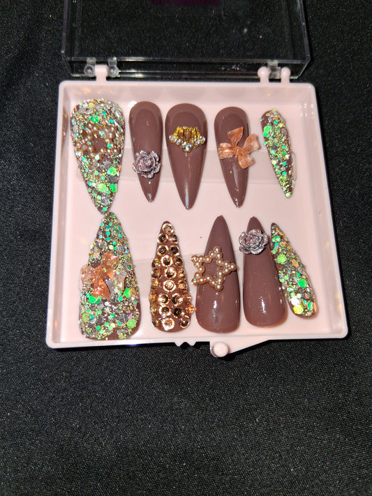 COCOMONEY NAILS CUSTOM ONE OF A KIND PIECES WITH NAIL BAG AND FREE GIFTS