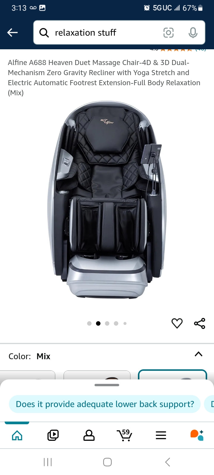 Heaven Duet Massage Chair-4D & 3D Dual-Mechanism Zero Gravity Recliner with Yoga Stretch and Electric Automatic Footrest Extension-Full Body Relaxation