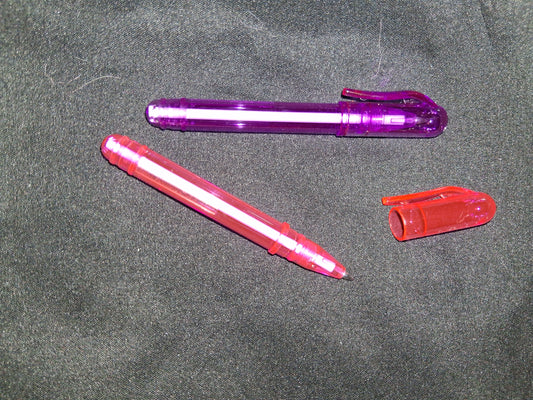 Ink pens 2pc pink and purple ink small pens mini half size