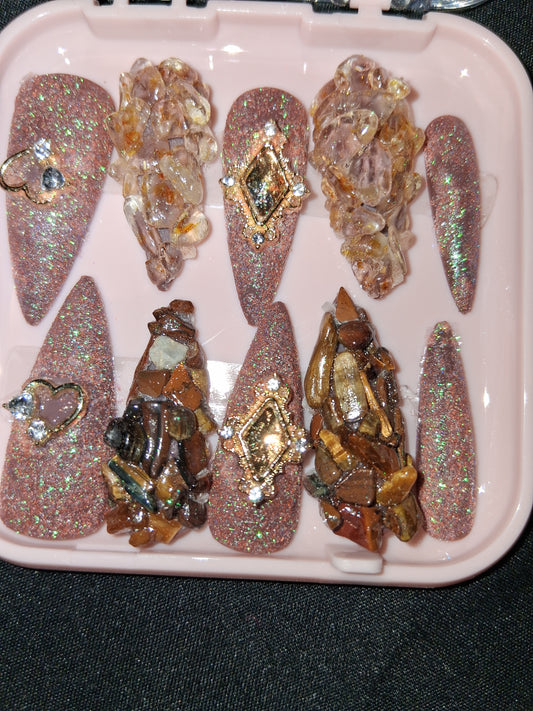 COCOMONEY NAILS CUSTOM 1 OF A KIND PIECES ACRYLIC COMES WITH FREE GIFTS