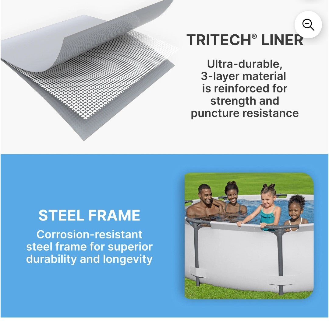 10' x 30" Round Steel Hard Side Family Swimming Pool