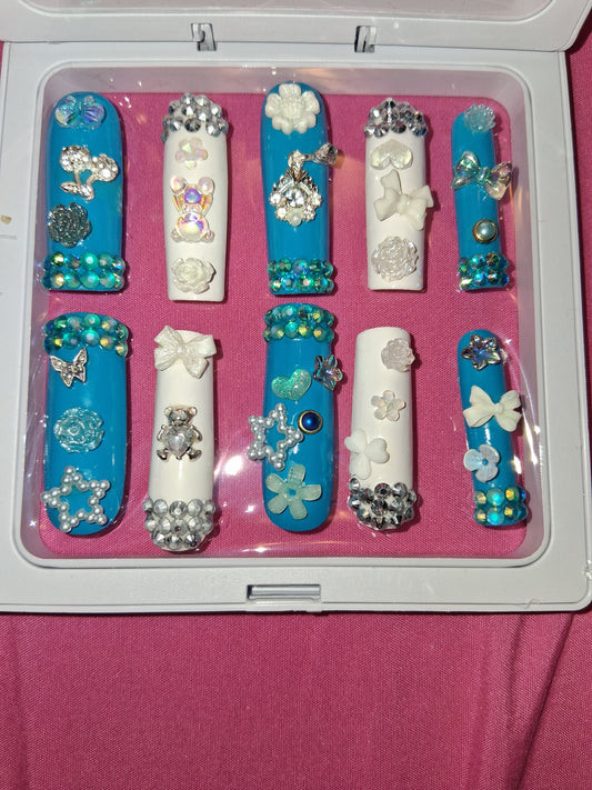 COCOMONEY NAILS CUSTOM 1 OF 1 GLUE ON PRESS ON COMES WITH FREE GIFTS #o1