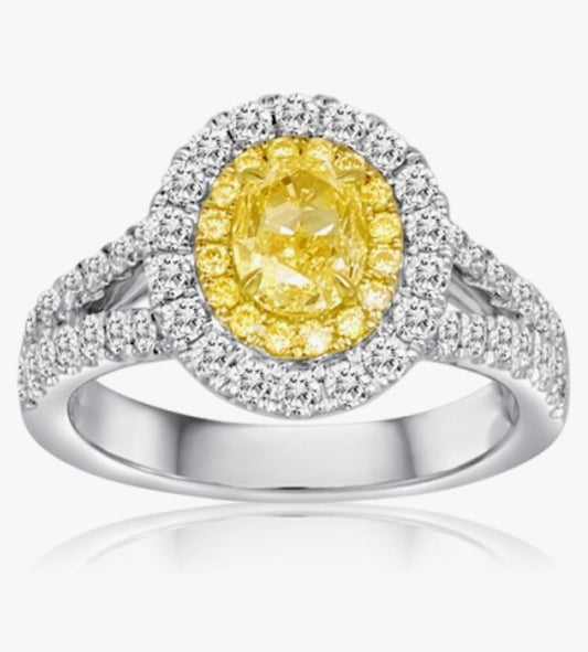 COCOMONEY 
18K Gold Ring with Yellow Diamonds