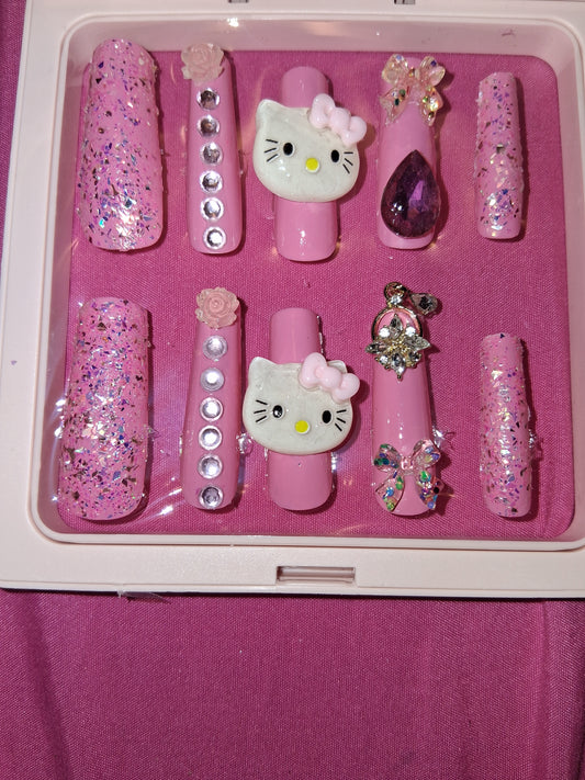 COCOMONEY NAILS CUSTOM 1 OF 1 GLUE ON PRESS ON COMES WITH FREE GIFTS #o44
