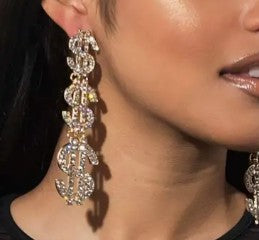 MONEY EARRINGS DOLLAR SIGN