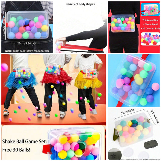 Shake Ball Game/Hen Laying Game Props 1 Box 1 Rubber Band 30 Random Color Shake Balls, Fun Family Indoor Outdoor Games Wedding Anniversary Birthday Party Like Supplies Decorate Gift Ideas,holiday pvc