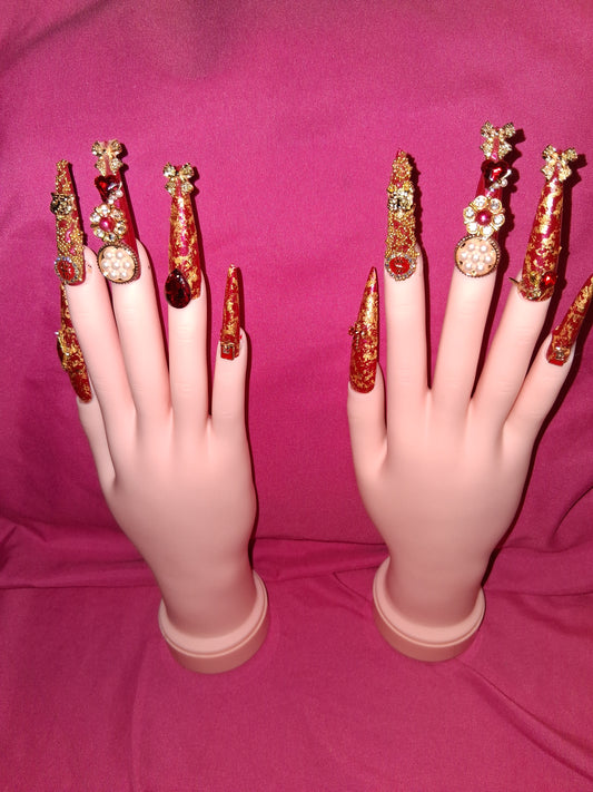 COCOMONEY NAILS CUSTOM 1 OF 1 GLUE ON PRESS ON COMES WITH FREE GIFTS #o36