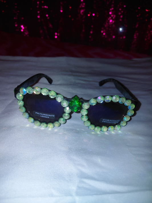 Cocomoney Glasses custom 1 of 1 pair sunglasses gemstones plastic materials uv COCOMONEY.STORE