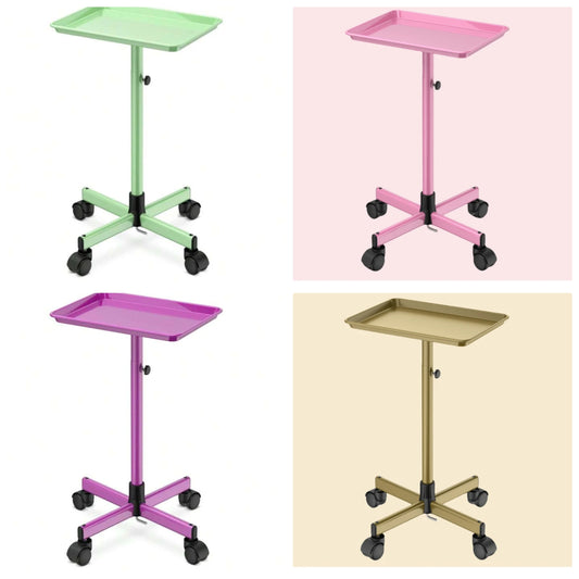 38.5'' H X 17.8'' W Utility Cart With Wheels,Salon Rolling Tray Height Adjustable, Premium Aluminum Salon Tray Used For Tattoo Tray, Salon Tool/Color Tray, Beauty Spa Tray, Dentist Tray