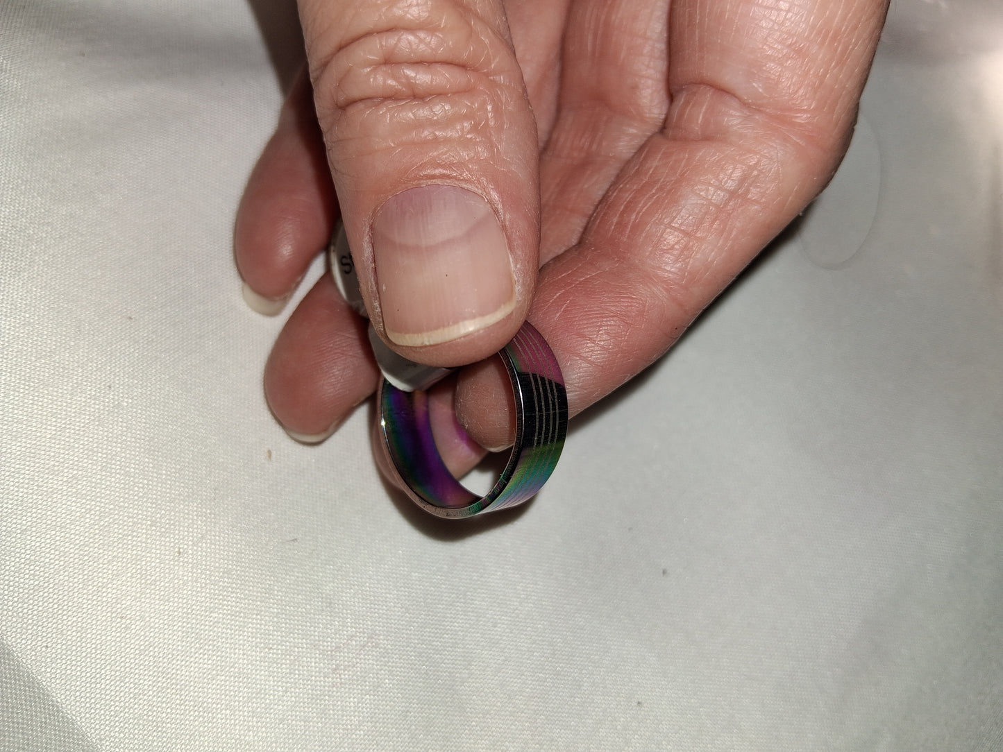 Mens stainless steel ring lords prayer