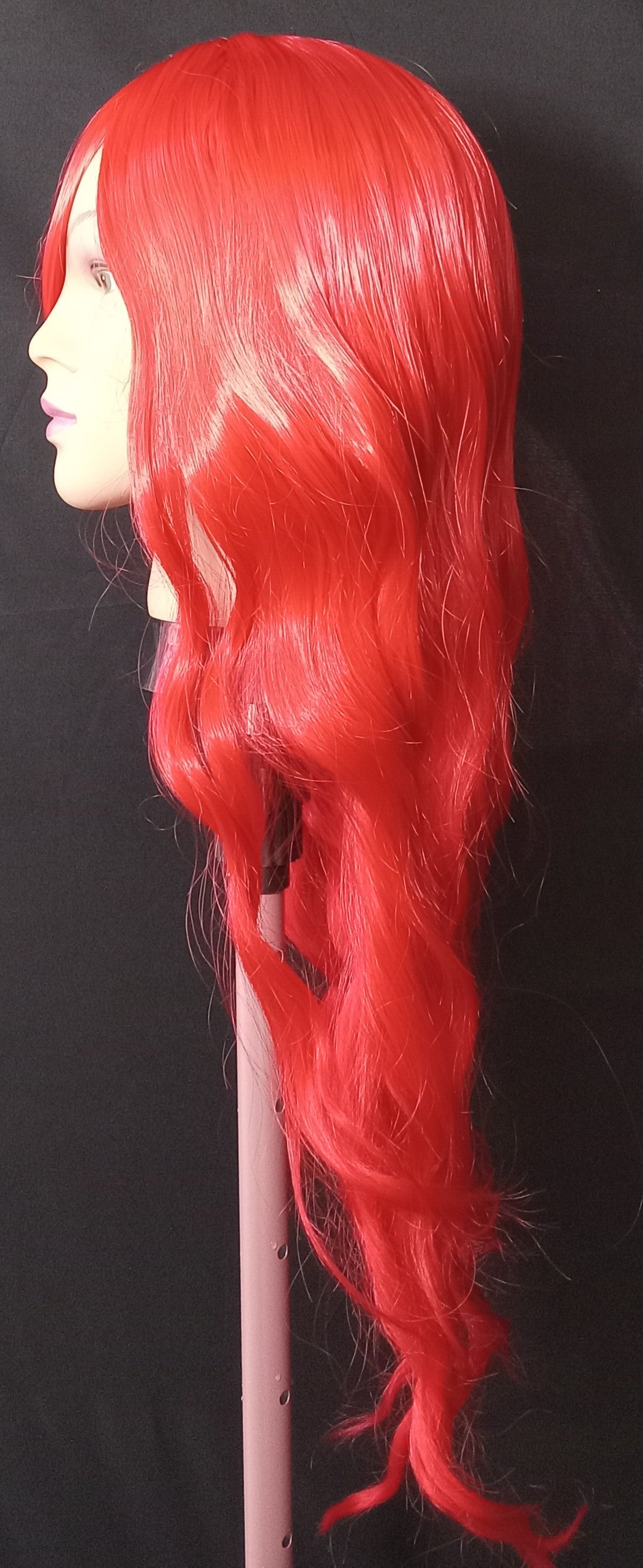 COCOMONEY WIG RED LONG WAVY SYNTHETIC