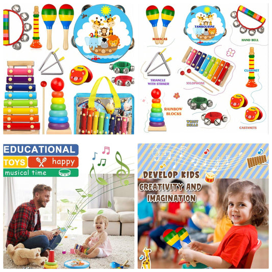 Wooden Percussion Musical Instruments Set