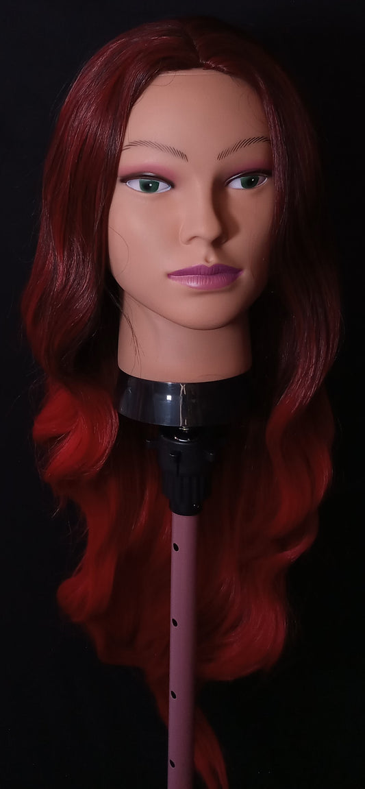 COCOMONEY WIG RED BROWN LONG WAVY SYNTHETIC