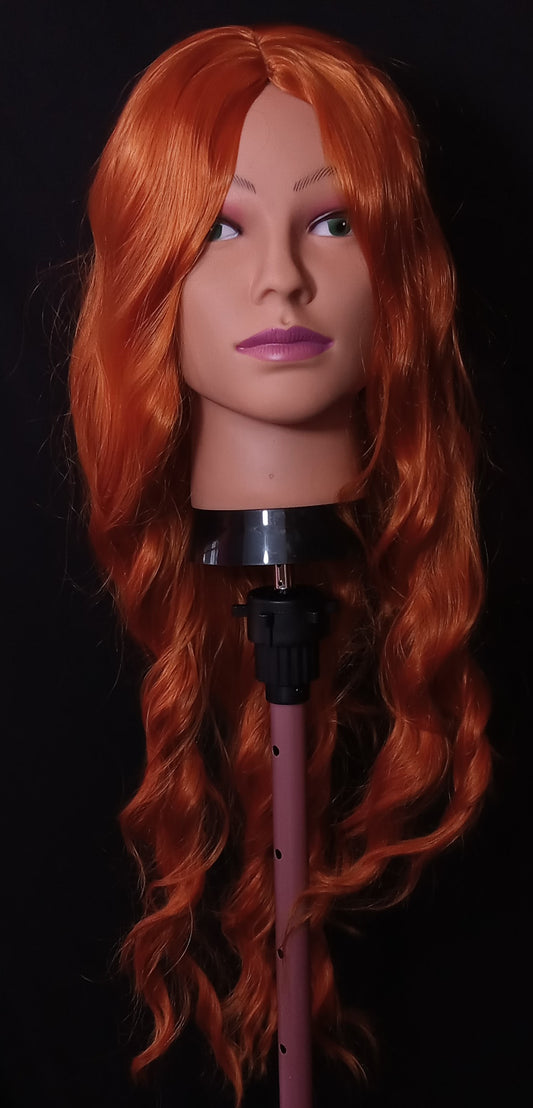 COCOMONEY WIG RED ORANGE LONG WAVY SYNTHETIC
