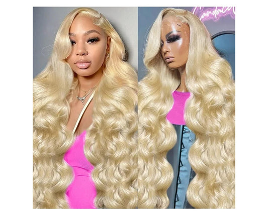 13x6 Lace Front Wig Human Hair 200 Density Body Wave Blonde Lace Front Wigs Human Hair 28 Inch Full & Thick 613 HD Lace Frontal Wig Pre Plucked with Baby Hair for Women.