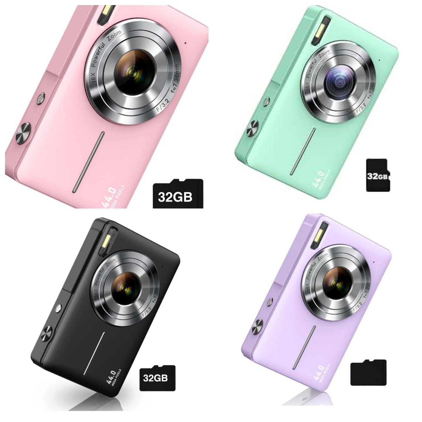 Digital Camera, FHD 1080P Camera, Digital Point and Shoot Camera with 16X Zoom Anti Shake, Compact Small Camera for Boys Girls Kids