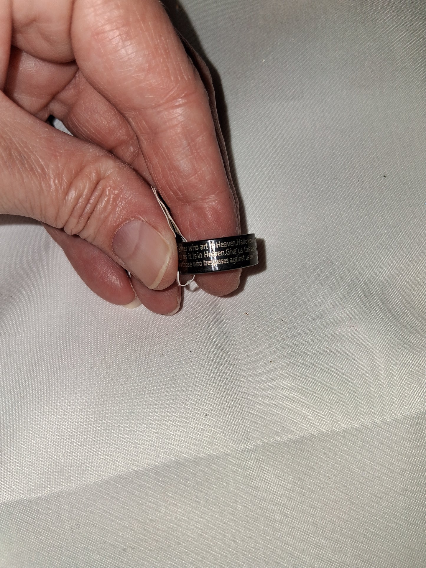 Mens stainless steel ring size 7 lords prayer