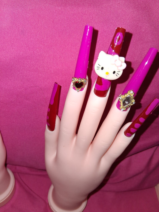 COCOMONEY NAILS CUSTOM 1 OF 1 GLUE ON PRESS ON COMES WITH FREE GIFTS #o15