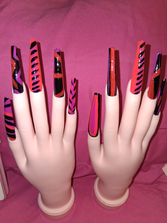 COCOMONEY NAILS CUSTOM 1 OF 1 GLUE ON PRESS ON COMES WITH FREE GIFTS #o27