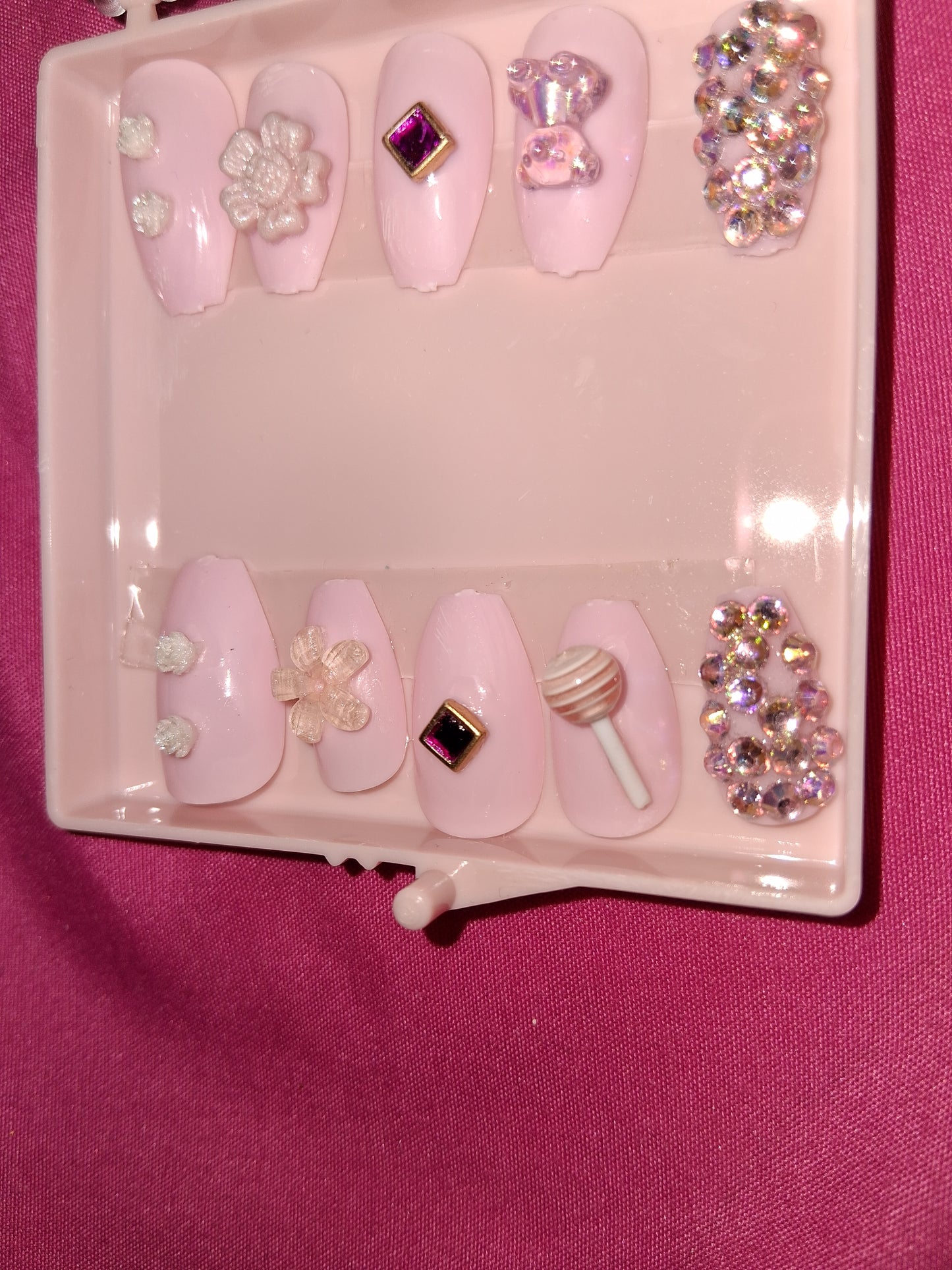 COCOMONEY NAILS CUSTOM 1 OF 1 GLUE ON PRESS ON COMES WITH FREE GIFTS #b55