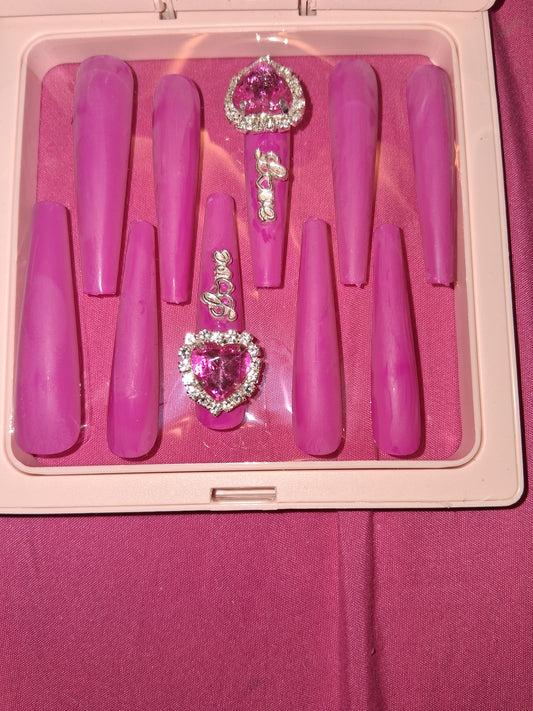 COCOMONEY NAILS CUSTOM 1 OF 1 GLUE ON PRESS ON COMES WITH FREE GIFTS #o21