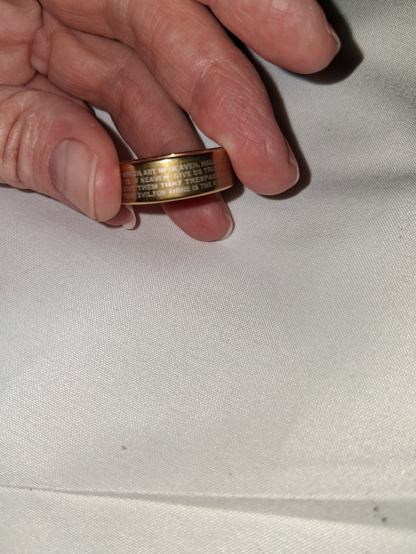 Mens stainless steel ring size 12 Lords prayer