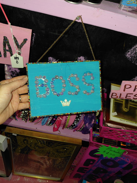 COCOMONEY ART Boss 1 OF 1 CUSTOM PIECE BY COCOMONEY painting on wood