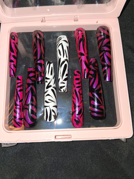 COCOMONEY NAILS CUSTOM 1 OF 1 GLUE ON PRESS ON COMES WITH FREE GIFTS #p53