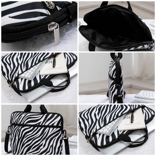 Zebra Striped Laptop Bag COCOMONEY