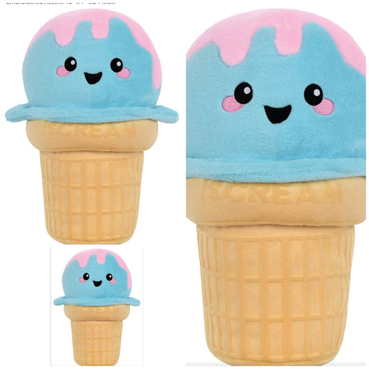 Vanilla Scented Embossed Fleece Ice Cream Cone Embroidered Accent 12" x 7" 3D Pillow
MaterialPolyester