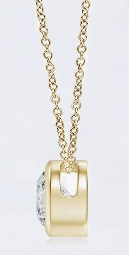 COCOMONEY 14K Certified NATURAL Diamond 14 Karat Solid Gold Bezel Set Diamond Necklace, Diamond Necklace for Women, 14 Karat Solid Gold Diamond Necklace