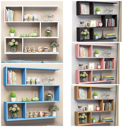 Wooden Floating Shelves for Wall - Modern Wall Mounted Shelves for Living Room, Study Room, Office - Wood Display Shelf Decor - Floating Shelfs