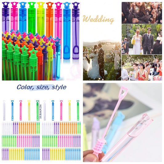 24/48pcs Cute Bubble Wands Set, Party Favors Toys, Party Supplies, Birthday Gifts, Cute Decoration, Wedding Decor And Outdoor Games, Suitable For Weddings, Parties, And Event Atmosphere Props (Liquid Not Included)pp