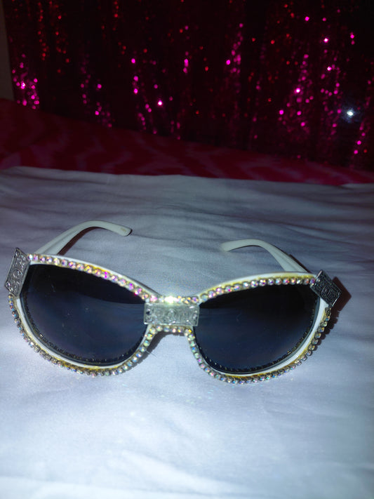 Cocomoney Glasses custom 1 of 1 pair sunglasses gemstones plastic materials uv COCOMONEY.STORE