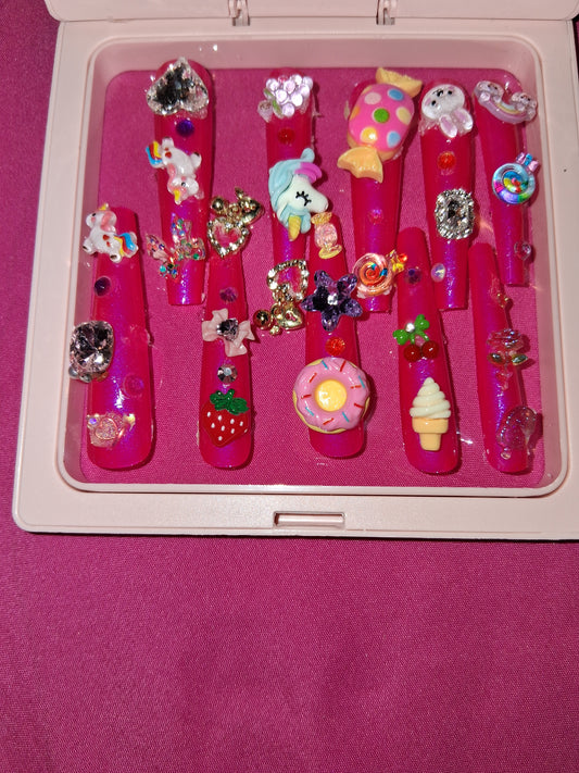 COCOMONEY NAILS CUSTOM 1 OF 1 GLUE ON PRESS ON COMES WITH FREE GIFTS #p27