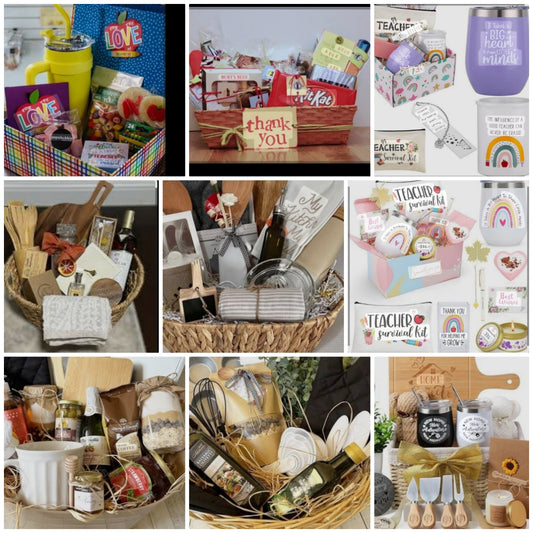 CUSTOM Kitchen Gift baskets, Gift bags, Gift boxes, Gift buckets, Gift vases, and more