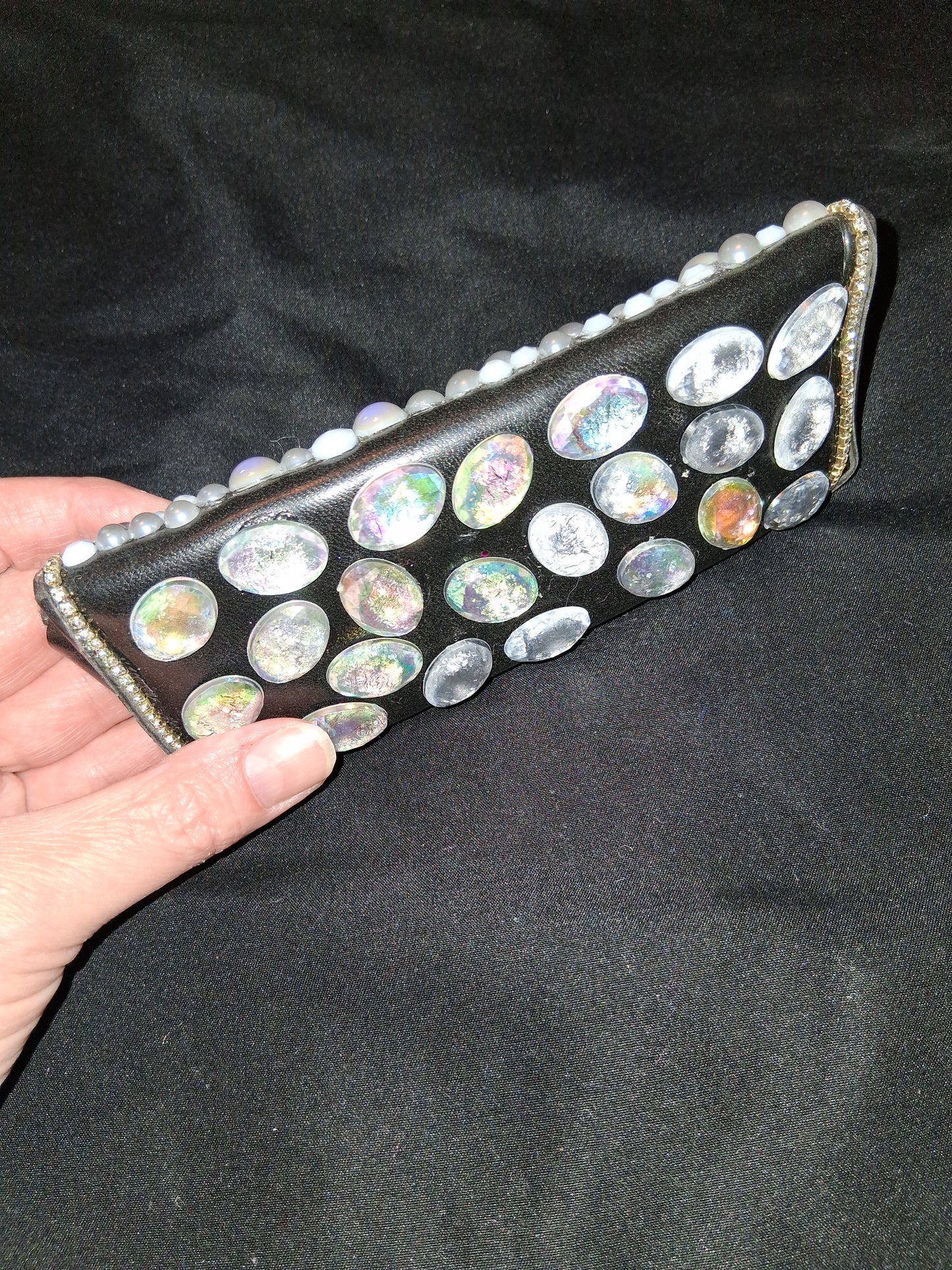 COCOMONEY Glasses Case Custom 1 OF A KIND PIECE GEMSTONES Velcro Closure