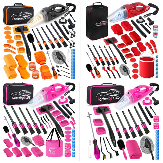 Car Detailing Kit Interior Cleaner with High Power Handheld Vacuum,Car Wash kit with Detailing Brush Set,Car Interior Detailing Kit,,Pink Car Accessories for Motorcycle,Cars