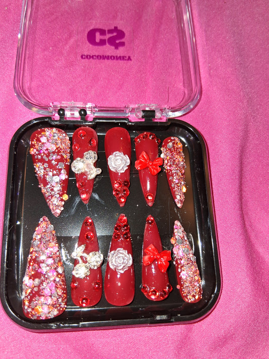COCOMONEY NAILS CUSTOM 1 OF 1 GLUE ON PRESS ON COMES WITH FREE GIFTS #b70
