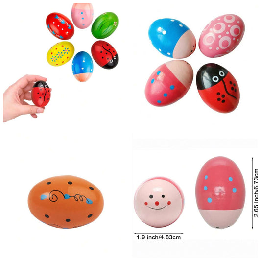 1 Pc Wooden Egg Shakers Maracas, Colorful, Random Color, Percussion Music Toy Musical Instrument,Tongue Drum,Easter Eggs,Spinning Drum,Easter,Maracas,Drum