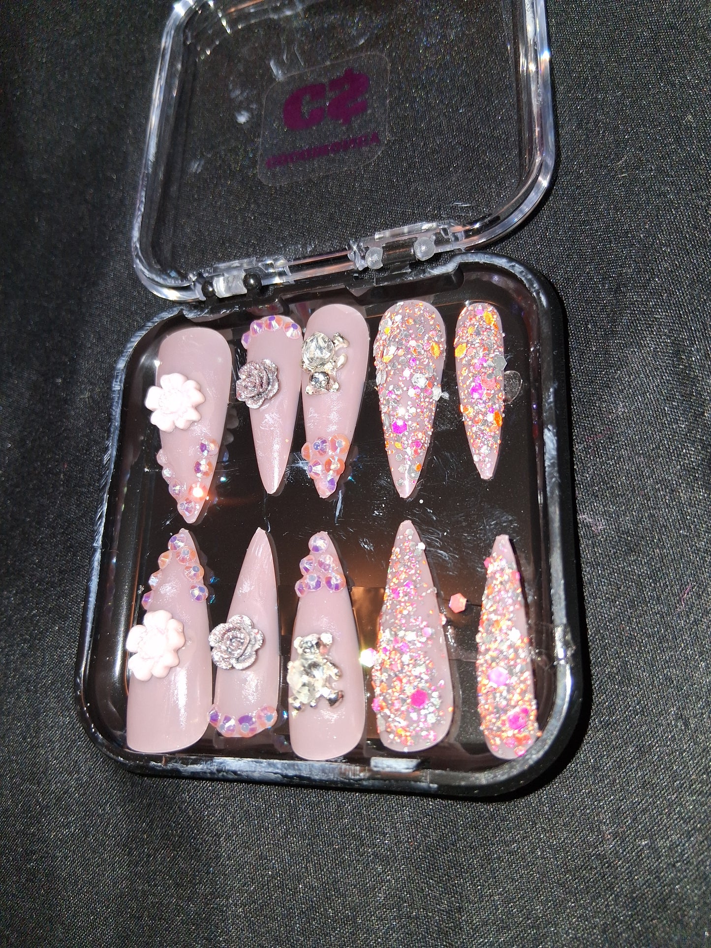 COCOMONEY NAILS CUSTOM ONE OF A KIND PIECES WITH NAIL BAG AND FREE GIFTS ACRYLIC