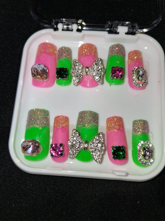 COCOMONEY NAILS CUSTOM ONE OF A KIND PIECES WITH NAIL BAG AND FREE GIFTS ACRYLIC