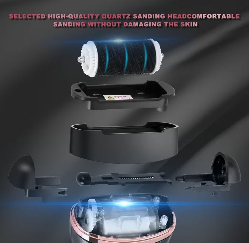 Electric Foot Callus Remover with 3 Roller Heads 2 Speed Rechargeable,Professional Pedicure Pedicure Kit Waterproof Foot Scrubber File,Pedicure Tools,Foot Care for Dead Hard Cracked Dry Skin