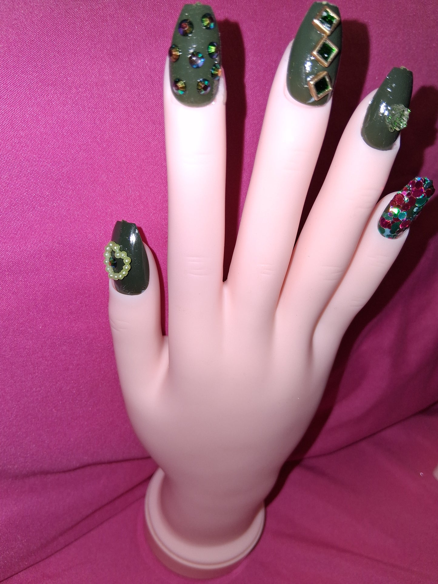 COCOMONEY NAILS CUSTOM 1 OF 1 GLUE ON PRESS ON COMES WITH FREE GIFTS #b73