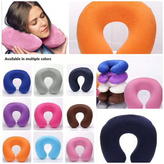 1pc Travel Pillow Neck Pillow Airplane Pillow Travel Car Home Office Travel Neck Flight Pillow Snap Button With Soft Cover, U Shaped Neck Pillow Portable Student Adult Pillow Pad, Supports Neck And Protects Cervical Vertebrae While Studying Or Riding
