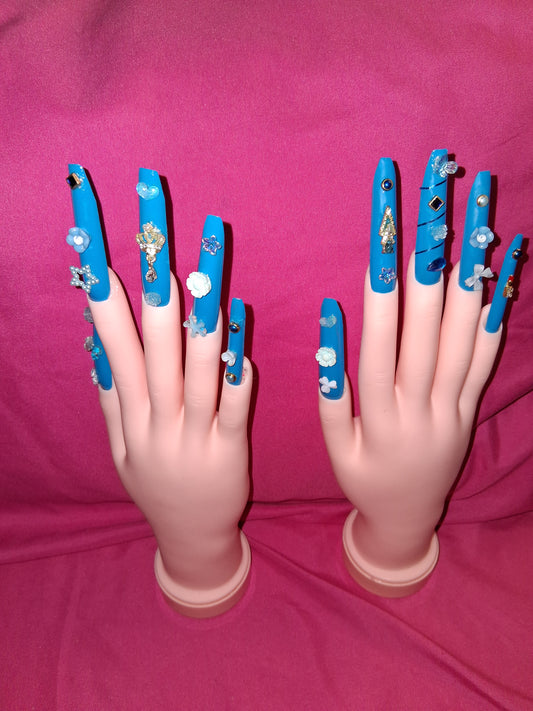 COCOMONEY NAILS CUSTOM 1 OF 1 GLUE ON PRESS ON COMES WITH FREE GIFTS #o5